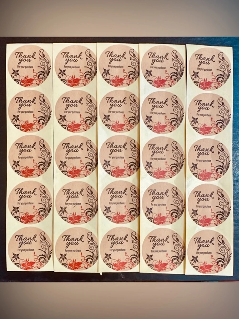 25 Neutral Thank You Stickers Small Business Packaging